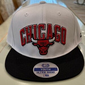 Chicago Bulls White and Black Kids Snapback Hat